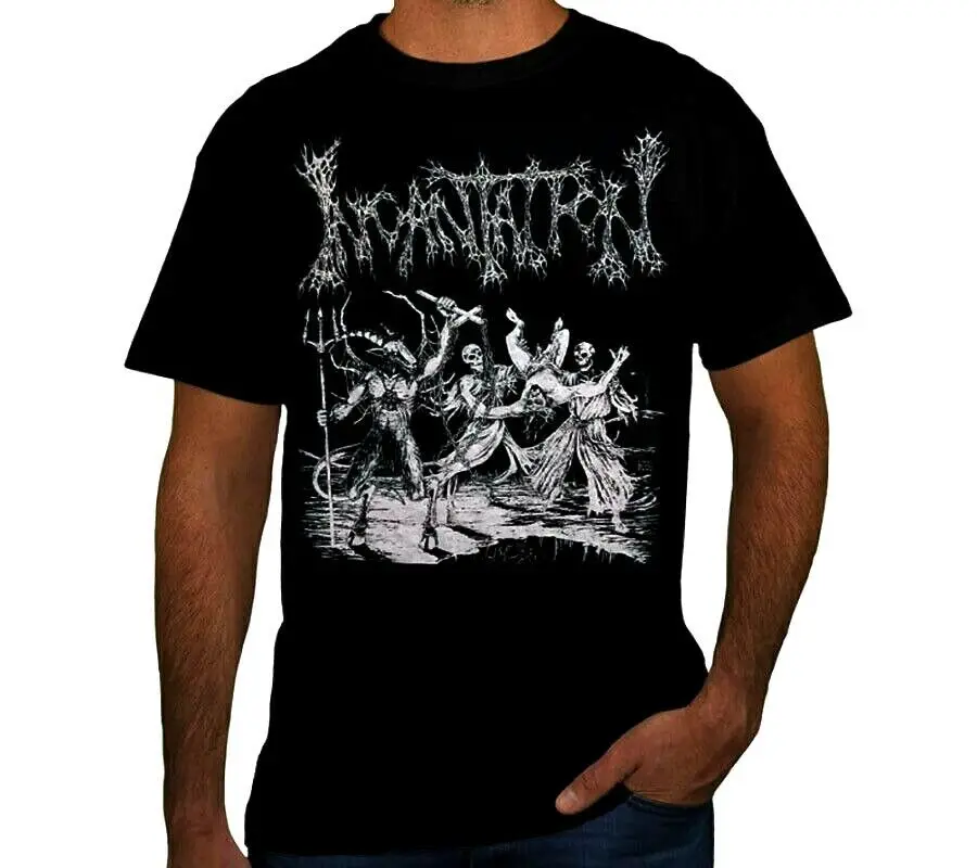 INCANTATION PUNK ROCK BAND Black T Shirt Funny Short Sleeve Tshirt Streetwear