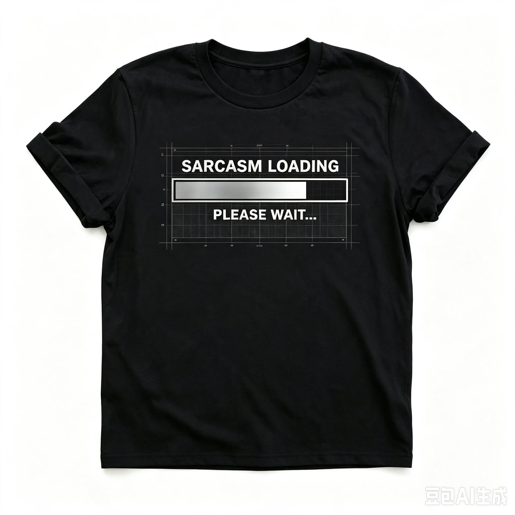 Sarcasm Loading Please Wait Graphic Men T‑Shirt Funny Program Loading Bar Print Casual Short Sleeve Tee