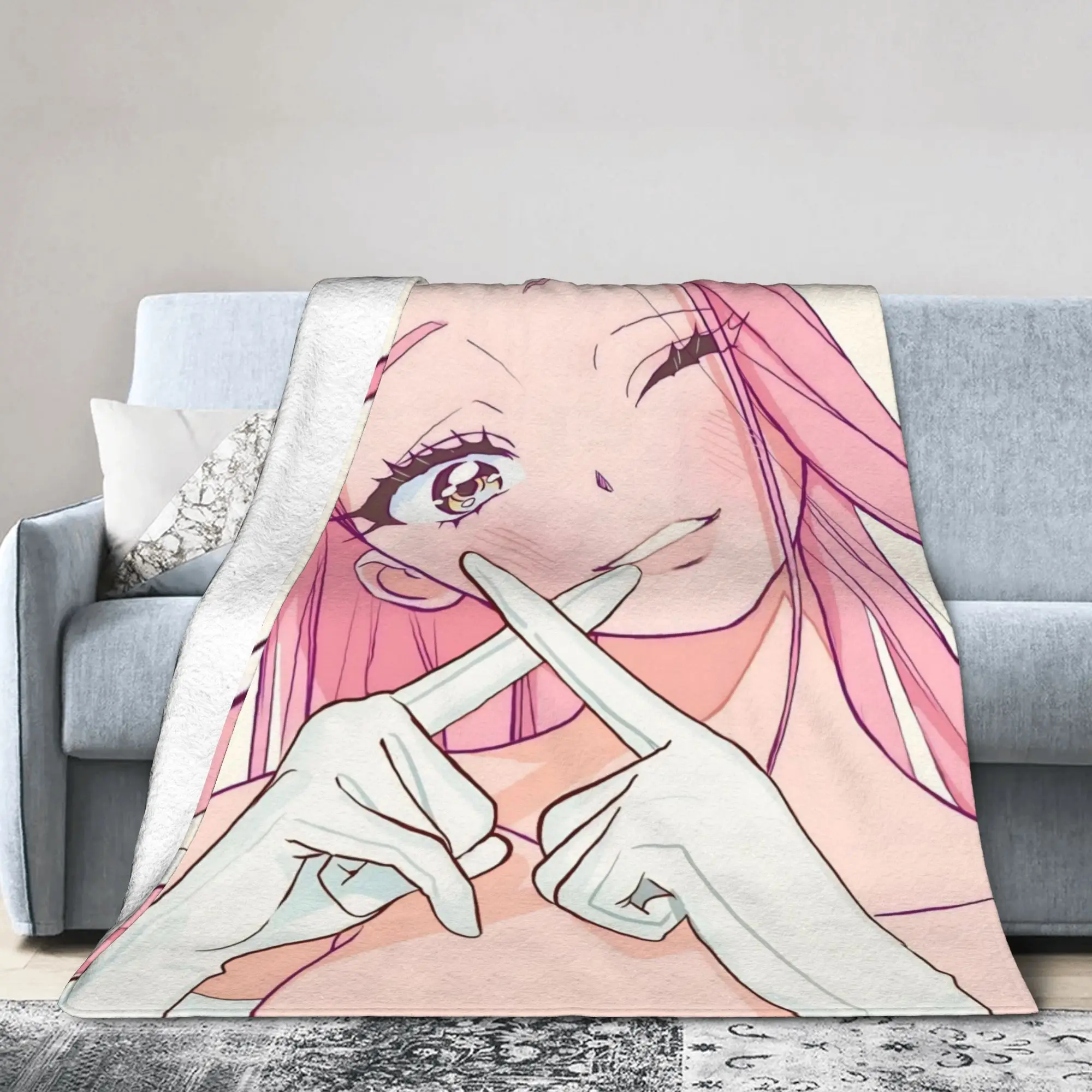 Anime Alien Stage Mizi Blanket Velvet Spring/Autumn  Multi-function Soft Throw Blankets for Bed Bedroom Bedspread