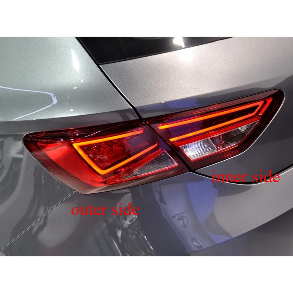 For Seat Leon 2013 to 2018 Tail Lamp Cover Rear Bumper Brake Shell Plexiglass Mask Replace Original Lampshade