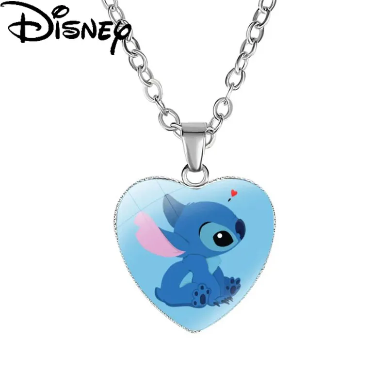 

Disney Cartoon Stitch Necklace Children's Love Necklace Metal Lilo and Stitch Fashion Girl Ornaments Children's Birthday Gifts