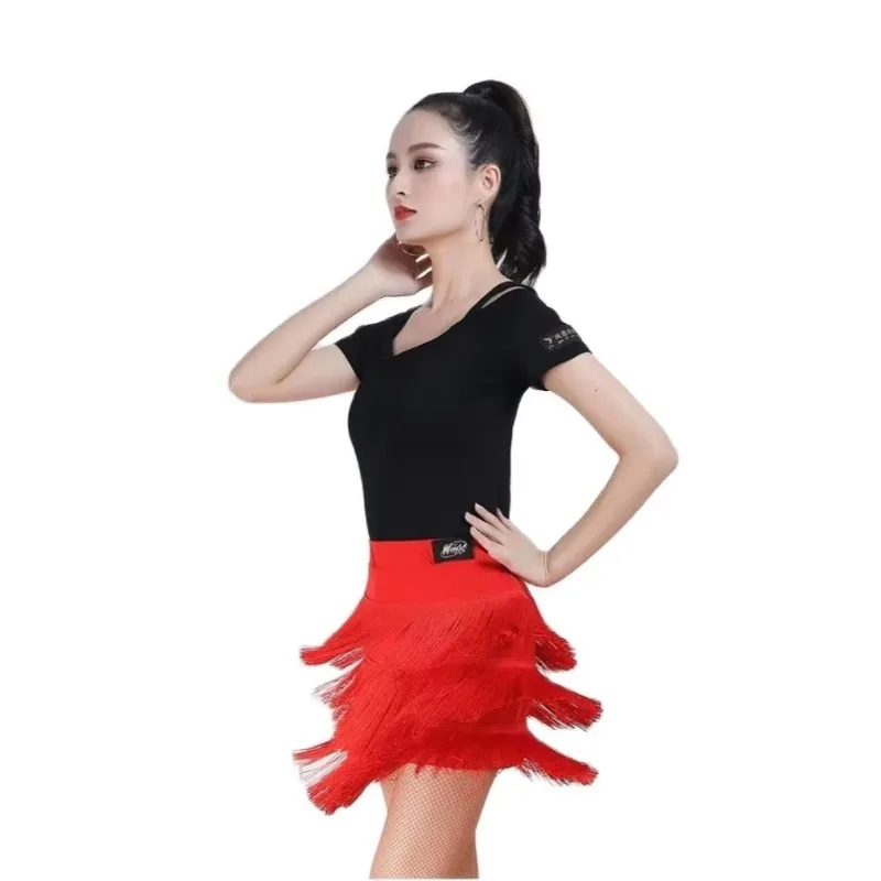 2024 New Adult Latin Dance Skirt Women\'s Four Seasons Wearable Dance Skirt Dance Practice Performance Costumes fringe skirt