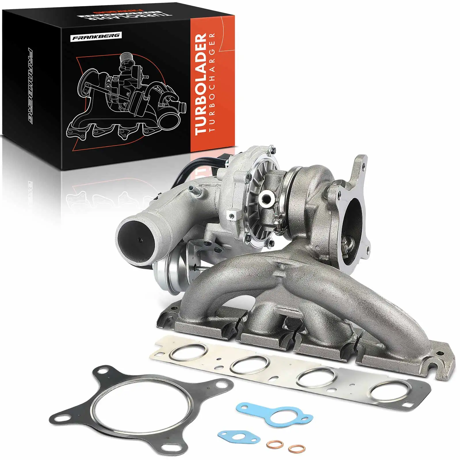 Frankberg 1x Turbo Uitlaatspruitstuk voor VW Golf Passat Sharan Tiguan Audi A3 Cabriolet Sportback Q3 Seat 06J145713F