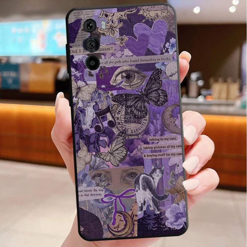 

Phone Case For Motorola Edge 50 40 Pro 60 50 40 30 Ultra Neo Fusion Moto G Play G Stylus G Power G Purple Aesthtic