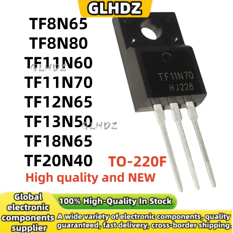 10Pcs AOTF TF8N65 TF8N80 TF11N60 TF11N70 TF12N65 TF13N50 TF18N65 TF20N40 brand new TO-220F in stock
