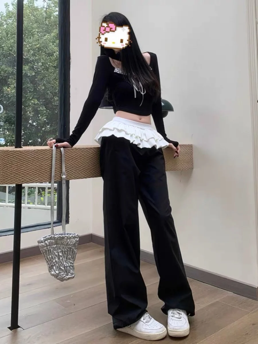 

Spor Ballet Sle Double Layer ort Skirt Lace Patchwork Design Layered Skirt Curtain Skirt l Waist Ultra ort