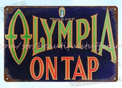 Olympia beer On Tap bar club restaurant cave metal tin sign wall art decor