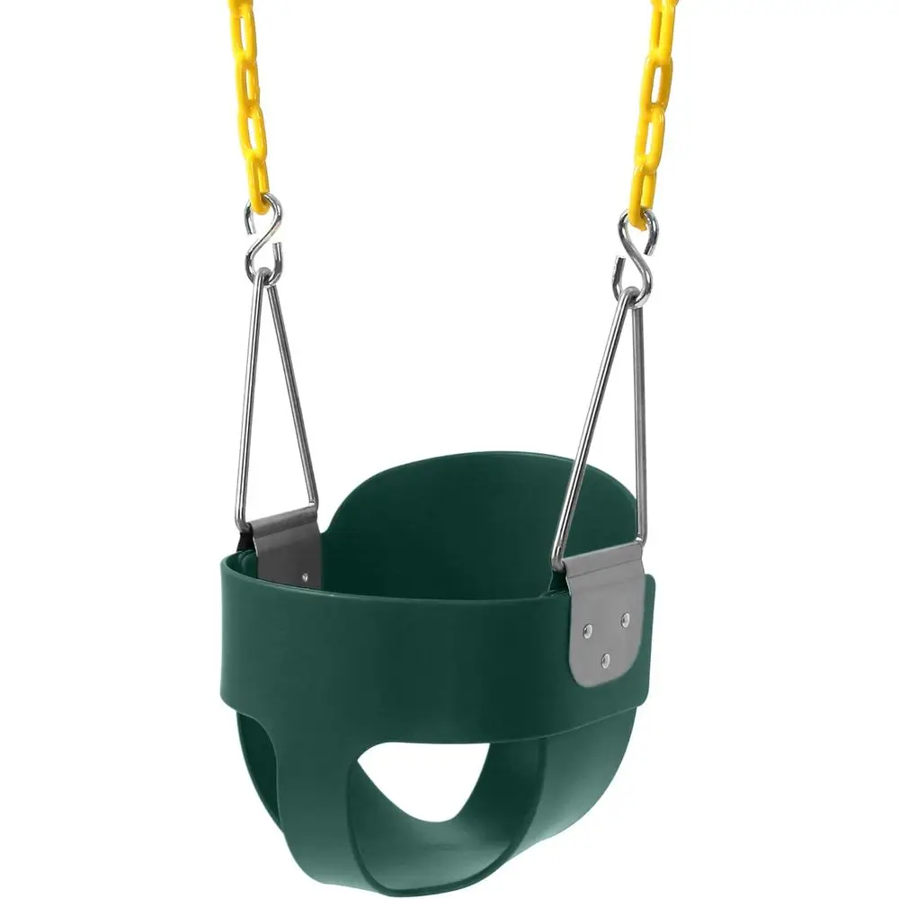 

High Back ull Bucket Toddler Swing Seat with Yellow Coated Chains ully Assembled Baby Swing Set Accories