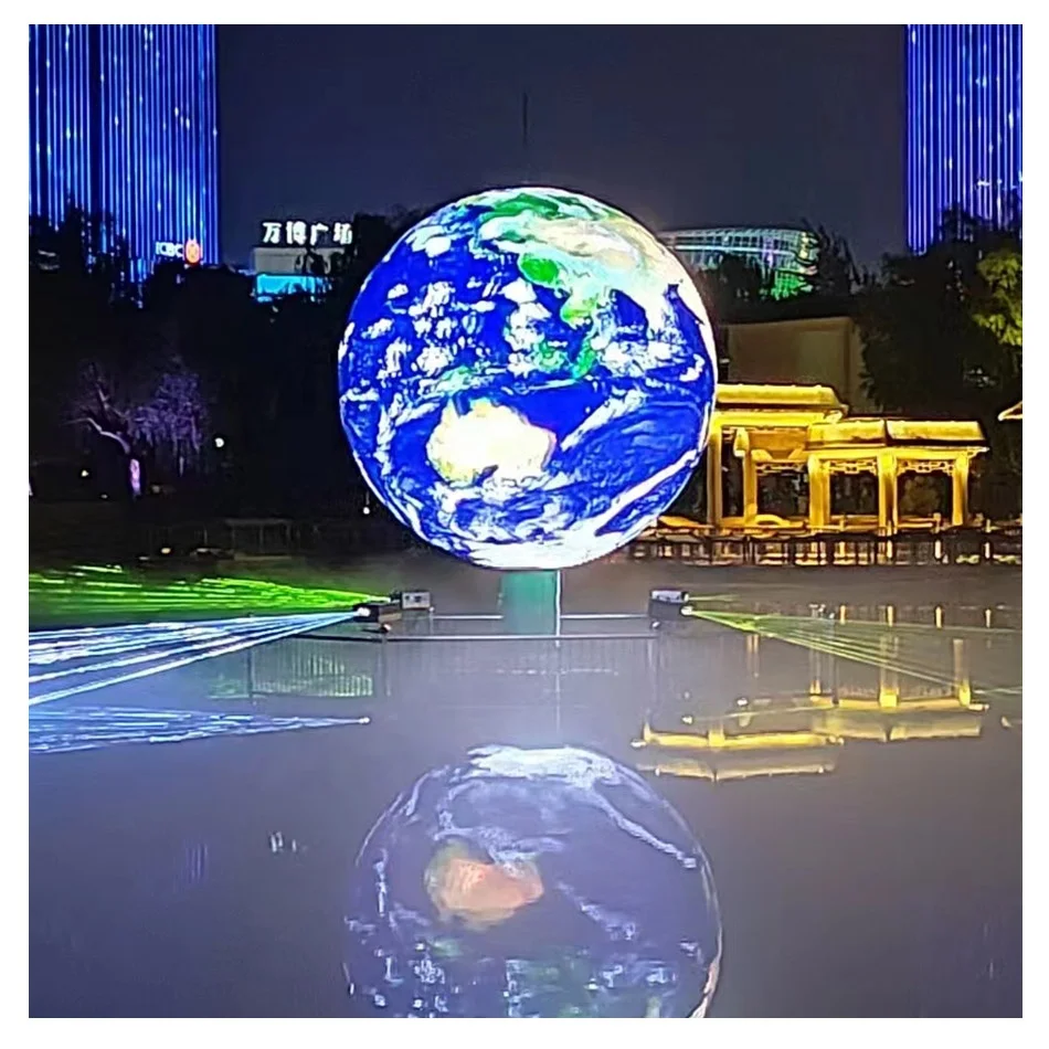 Led Video Ball Screen Full Color Indoor Outdoor P1.5P1.8P1.9P2P2.5 Spherical Led Squash Shape Diameter 3m Spherical LED Display