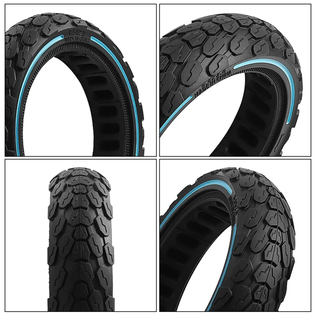 B72ABG 8.5 Inch Off-Road Solid Tyre for M365 Pro 1S Mi3 Electric Scooter, Non-Pneumatic Honeycomb Rubber 2pcs