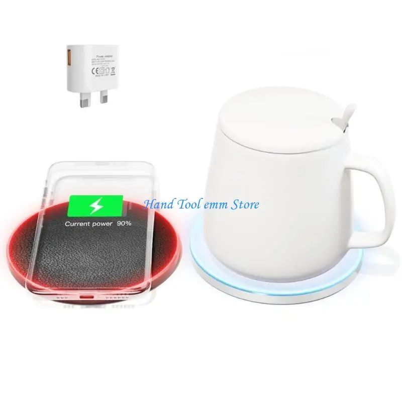 

H37F HC2S 18W Coffee Cup Warmer Heated Cup Set with Charging Board for Office Home