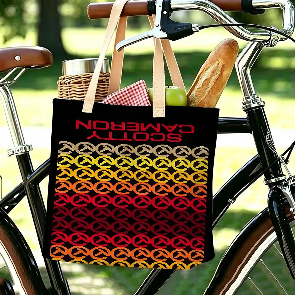 Marke S-Scotty C-Cameron Logo Mode Damen Baumwolle Polyester Tragetasche Große Kapazität Geschenke Reißverschluss Für den täglichen Einkauf – Detail 13