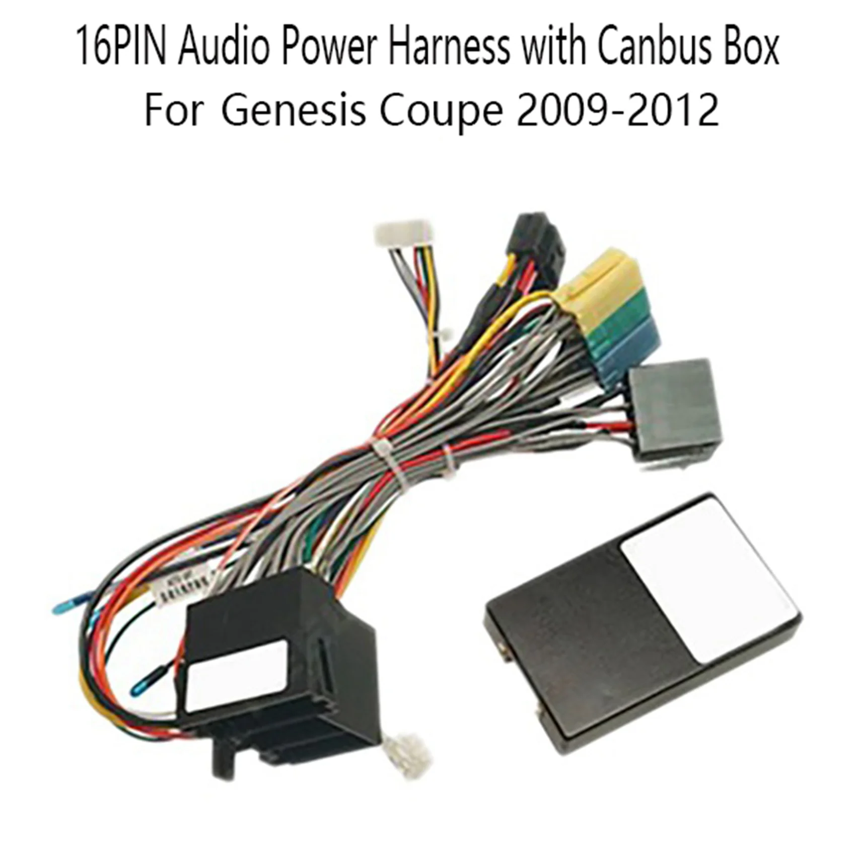 Car Audio 16PIN Power Cord Adapter Audio Power Harness with Canbus Box for Coupe 2009-2012