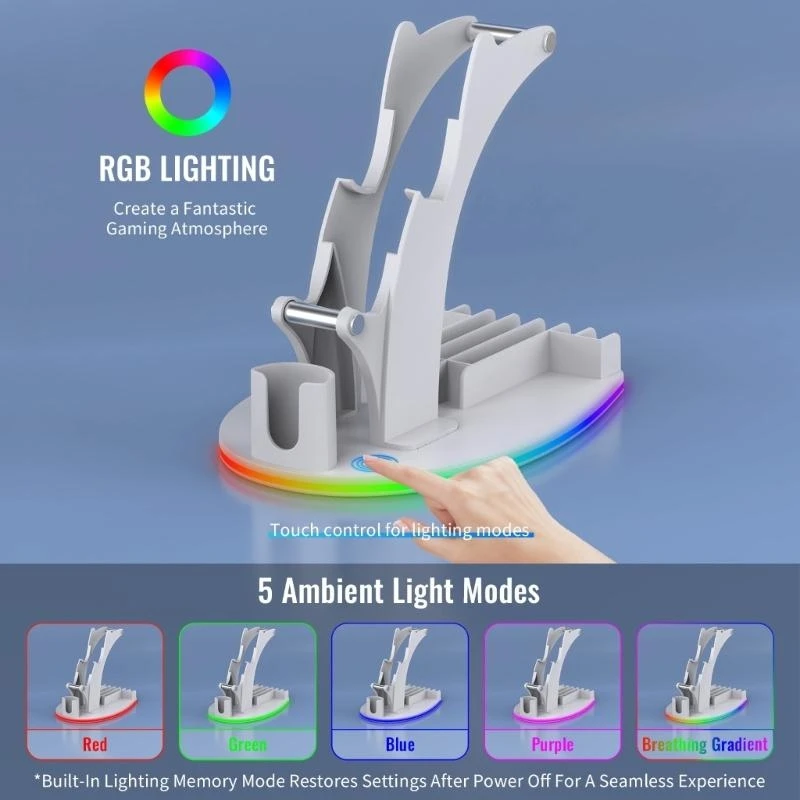 

Y2GD Colorful Lighting Organizers Stand Desk Mount For Controllers Headphones Storage
