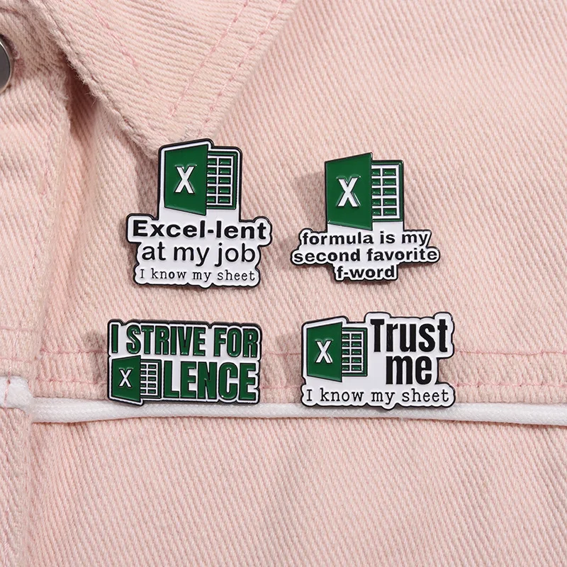 Excel Worksheet Enamel Pins Cartoon This Calls for A Spreadsheet Brooches Lapel Badges Personality Jewelry Gift for Kids Friends