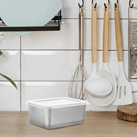 4 Pcs Boxes Crisper Refrigerator Food Container Cereals Storage Bins Silver Child