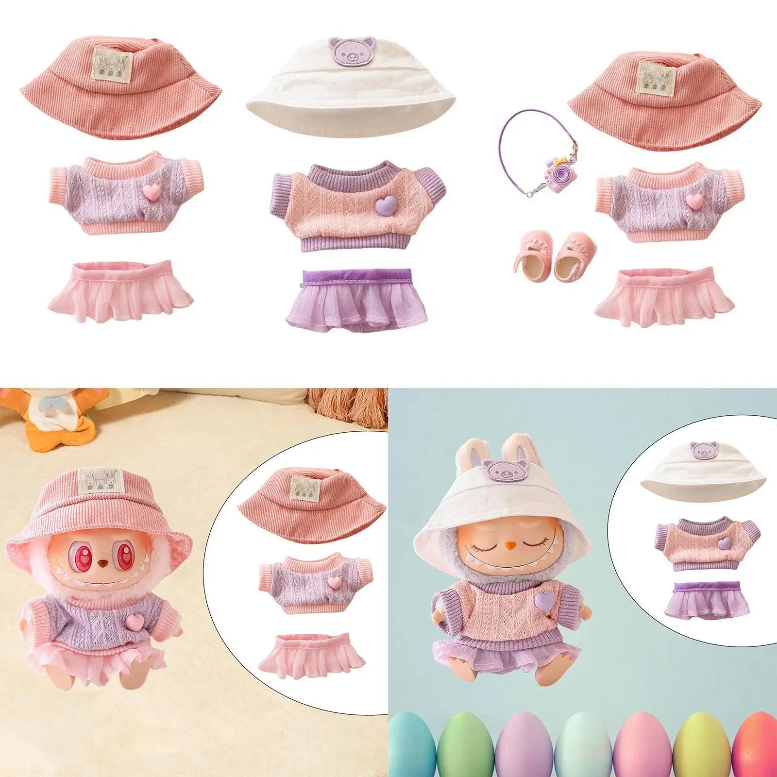 

Комплект одежды для куклы со свитером, юбкой и шляпой для куклы 6,69 дюйма