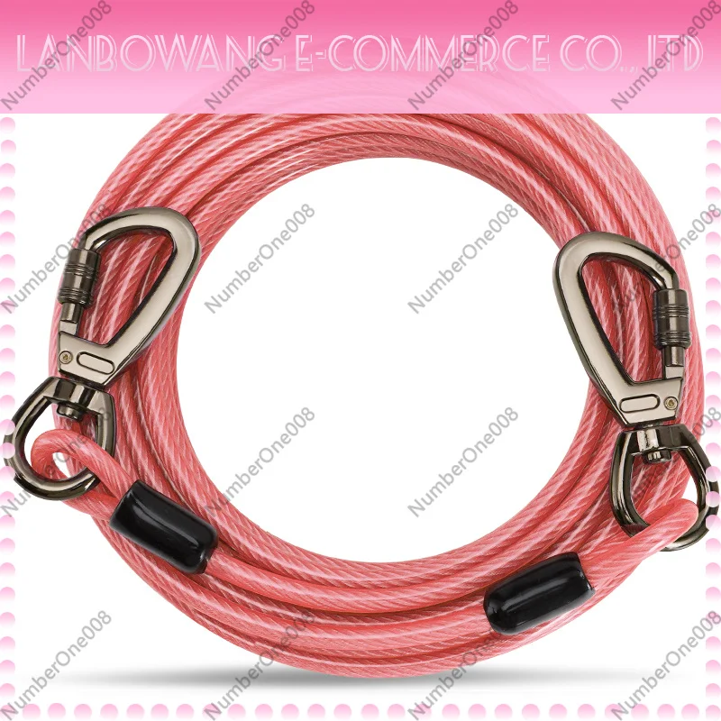 Long Tie Out Cable Dog Leash Heavy Duty Large Dog Run Cable Up to 250 Pounds Durable Big Clip for Pets Running in Outdoor Yard