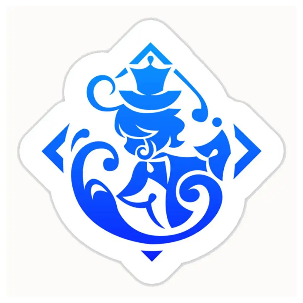 Genshin Impact Furina Emblem Waterproof Stickers For Decorating Car Windows Motorcycles And Computers.
