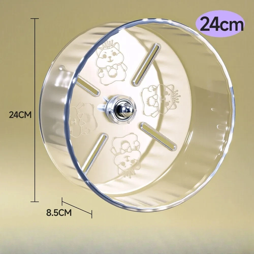 Geräuschloses Transparentes Hamster-Laufrad mit Bedrucktem Design Kleintierzubehör Geeignet für Zwergratten und Andere Haustiere – Detail 8