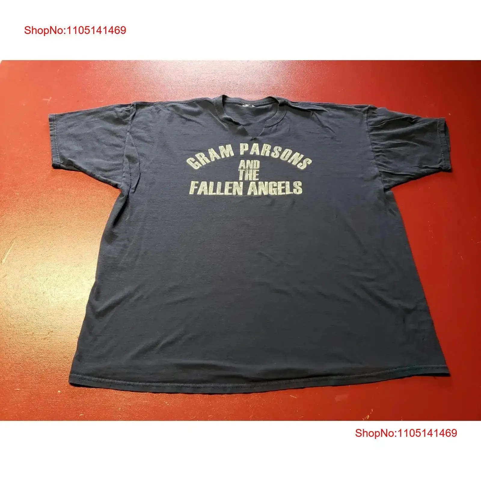 تي شيرت Gram Parsons And The Fallen Angels تي شيرت أزرق بياقة متعثرة عتيق مغسول ومتعدد الاستخدامات كاجوال ملابس الشارع الشهير
