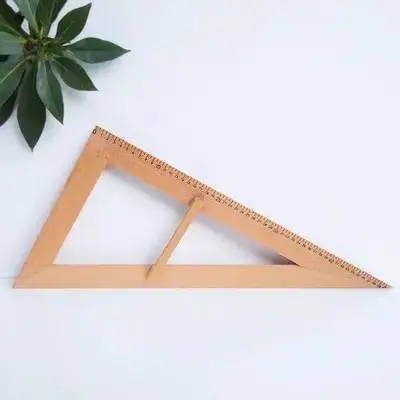 

1pc Wooden Measuring For Teachers Large-Scale Geometry Teaching Aid Blackboard Painting Tool Reusable Hardwood Measure Gauge For