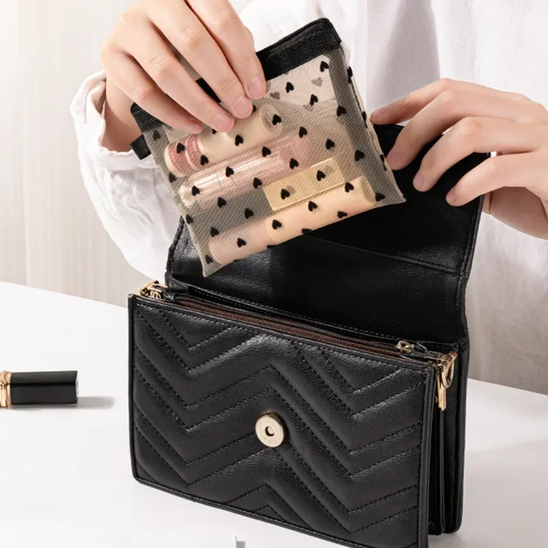 Female Make Up Pouch Portable Small Large Toiletry Beauty Case Women Mesh Cosmetic Bag Travel Storage Makeup Bag Organizer