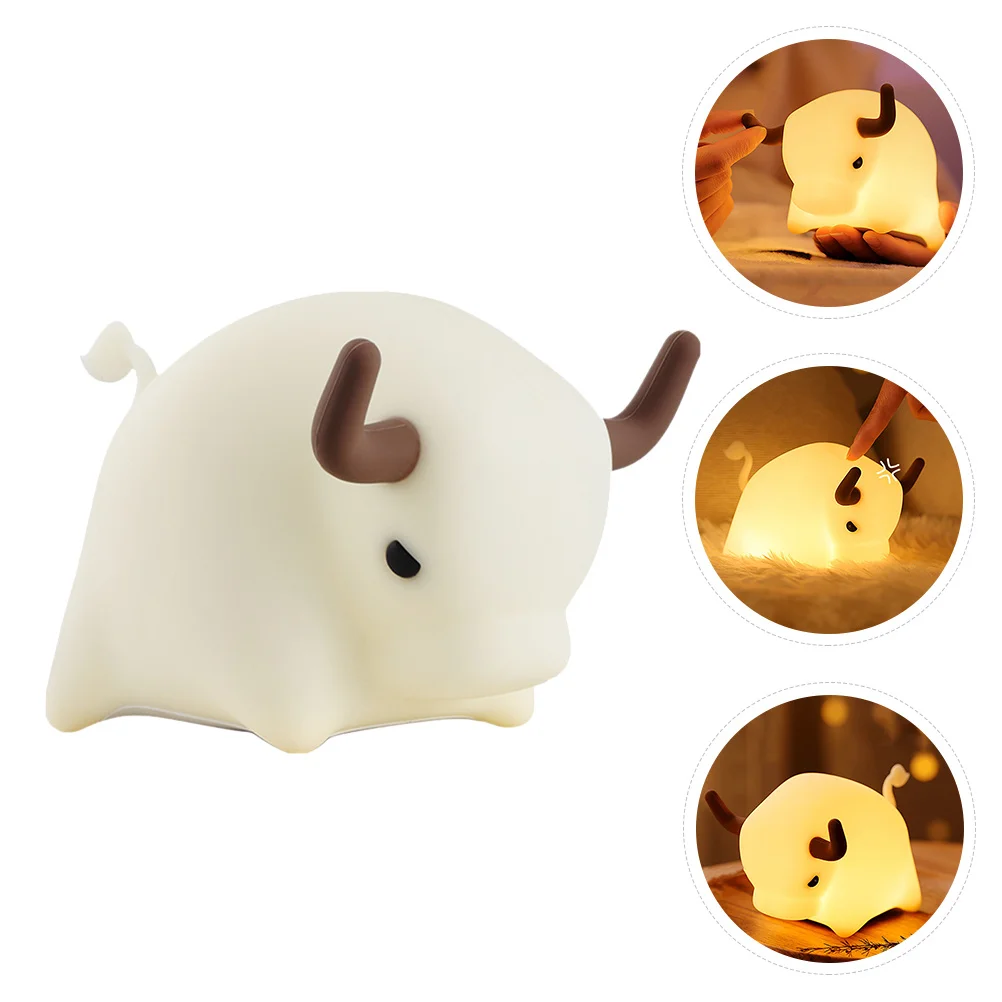 1 pçs bonito dos desenhos animados bezerro luz da noite silicone berçário lâmpada de cabeceira led bebê sono luz pated silicone noite lâmpada