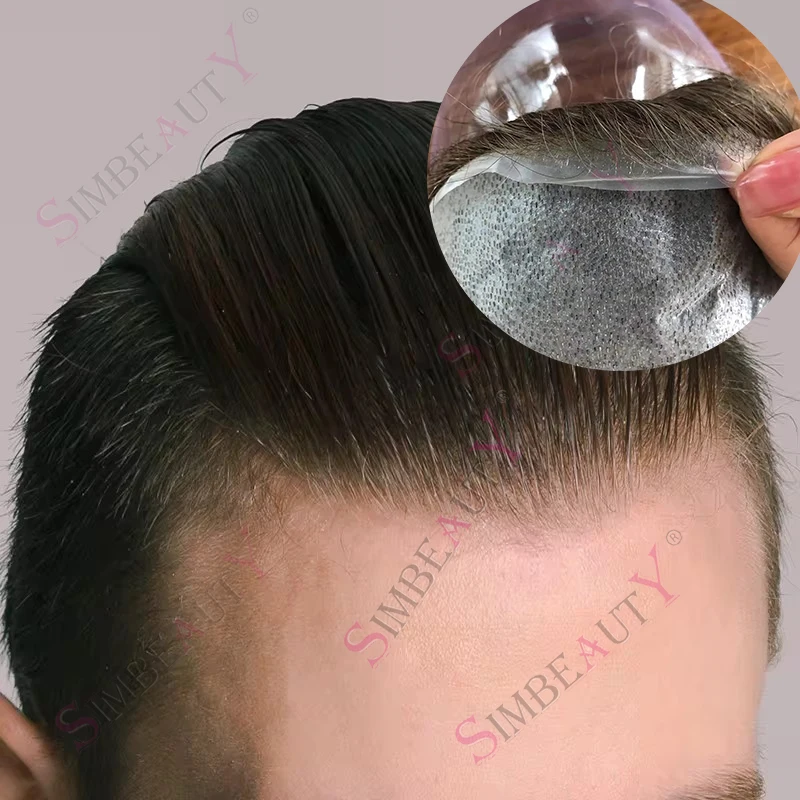 

Супернатуральный невидимый парик-накладка для мужчин с микропокрытием 0.02 мм, плотность 80%, цвета: блонд, серый, черный, 100% натуральные человеческие волосы, протез для волос