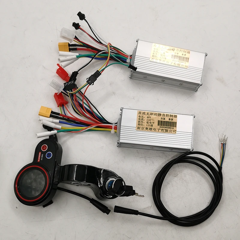 NJAX-T 48V 22A DC Brushless Controller With Key LCD Display Instrument Accelerator for Electric Scooter and Bicycles Accessories