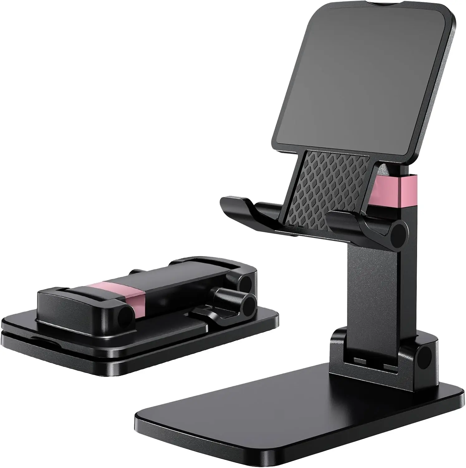 Adjustable Phone Stand with Anti-Slip Base, Universal Holder for Smartphones, Compact Design