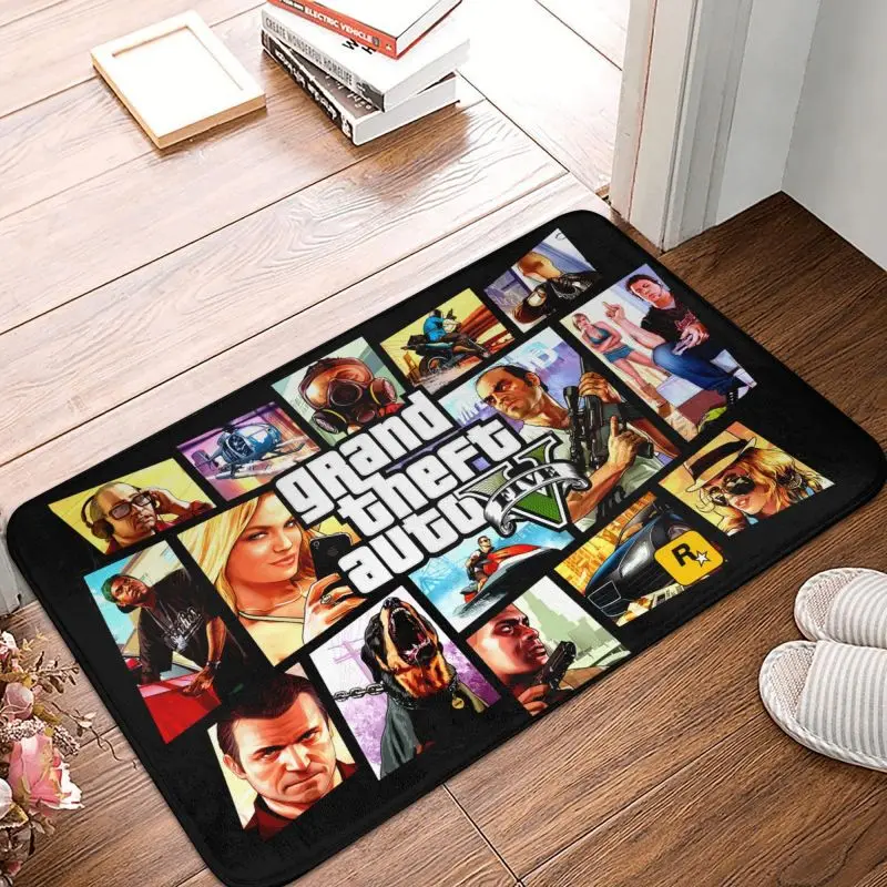 Grand Theft Auto Adventure Game Front Door Floor Entrance Mat Indoor GTA Bath Kitchen Doormat Garden Carpet Rug Footpad