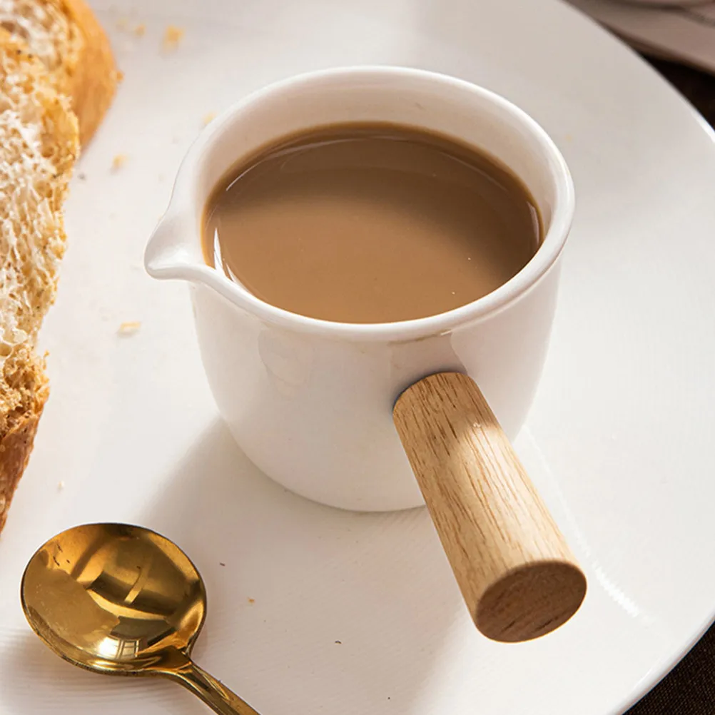 

2pcs Mini Creamer Jug Small Ceramic Pitcher For Coffee Syrup Dispenser Milk Frothing Cup Sauce Ladle White Kitchen Serving Tool