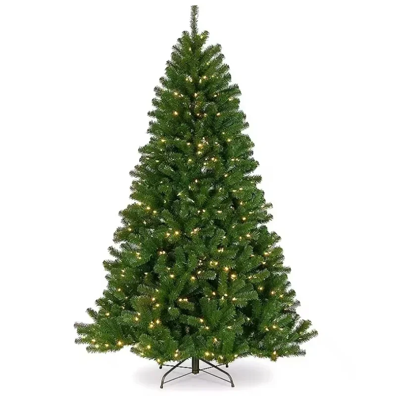 

Artificial PVC Christmas Tree Decoration Encrypted Home Mall Hotel Decorations Foldable Metal Base with LED Lights 1.2m-3m