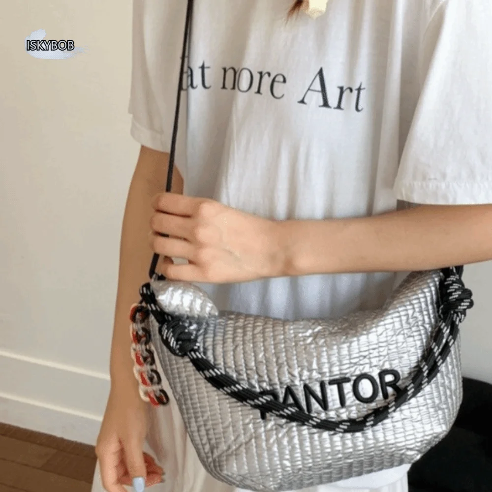 

Trendy Korean Letter Shoulder Bag Versatile Adjustable Strap Hobo Crossbody Bag Stylish Zipper Women's Handbag Daily