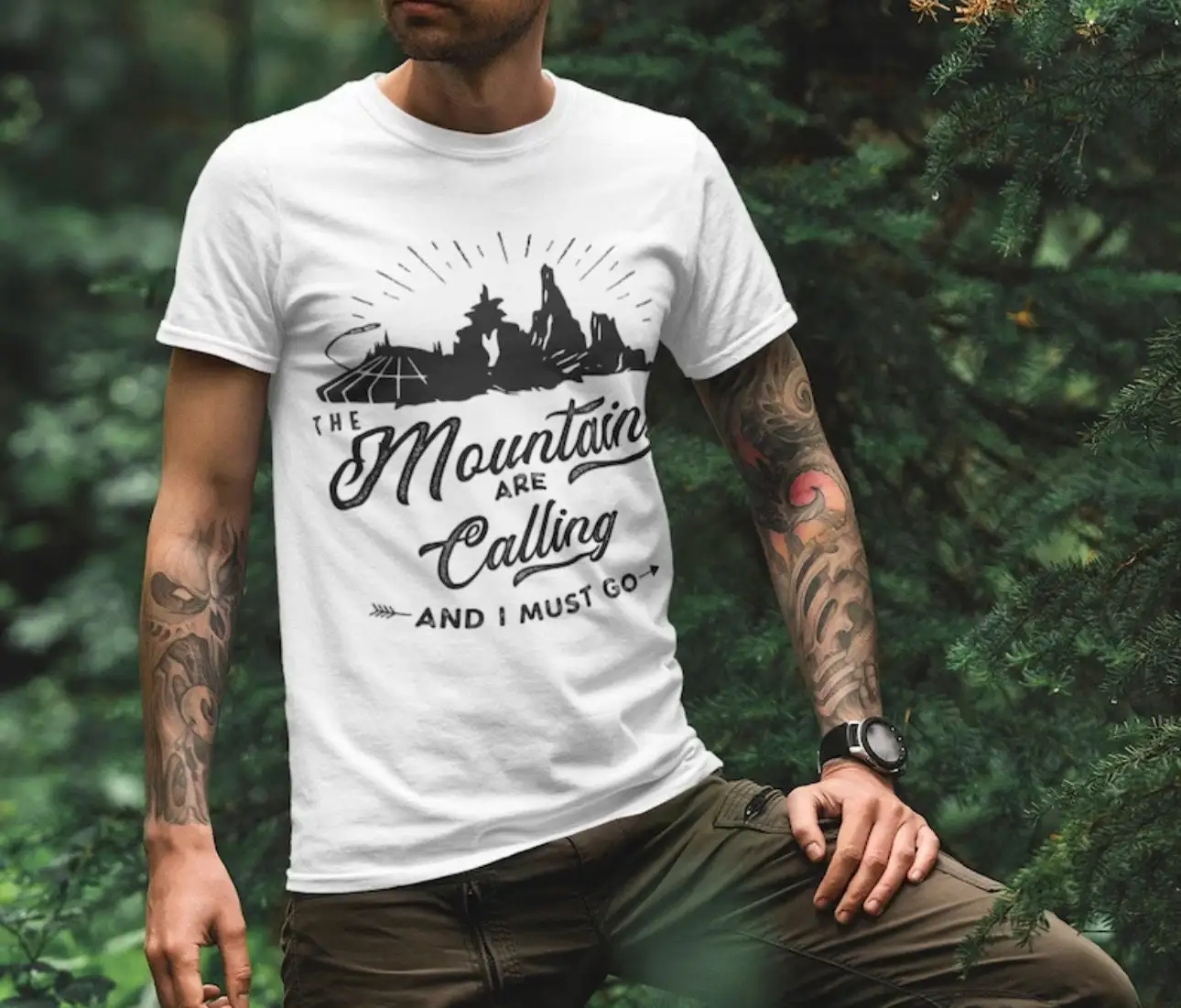 Las montañas están llamando Bella Canvas Jersey camiseta