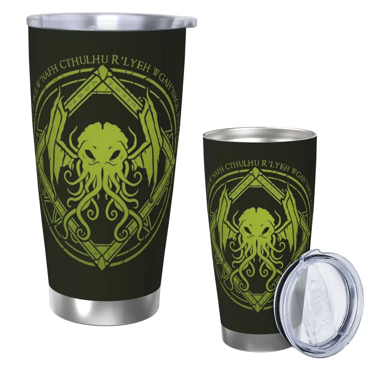 

Ктулху - Лавкрафт - Стакан из нержавеющей стали Chant Design, кружки с вакуумной изоляцией, термохолодные чашки, соломинка с крышкой, 20 унций