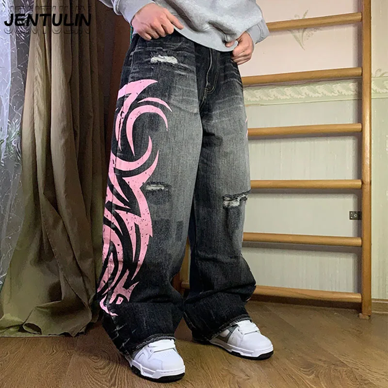 

Cotton Men Clothing Loose jeans For Outdoor Photography Ladies High Quality Overall Korean Fashion Style Jeans Straight Leg Pant
