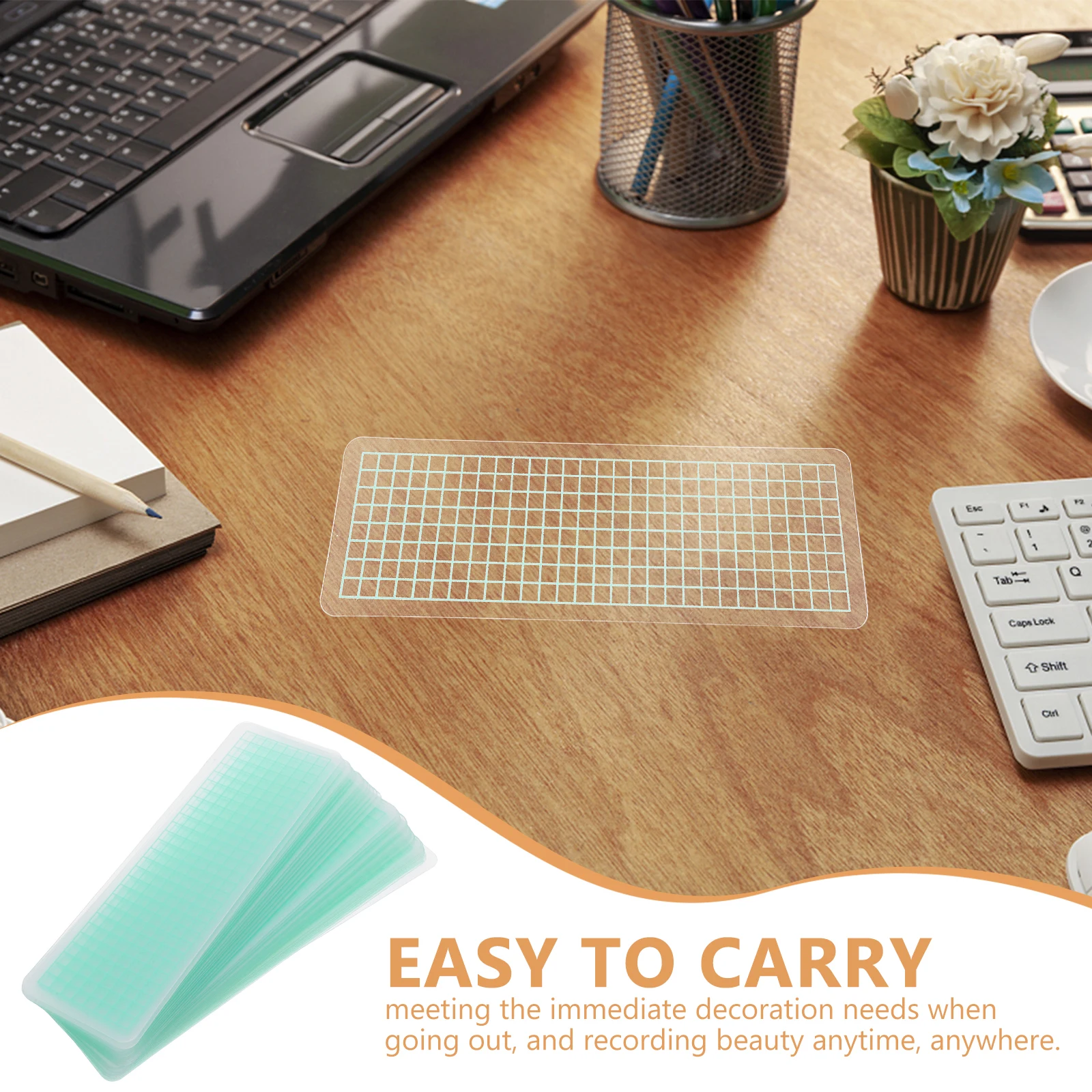 100Pcs Lightweight Tape Holders Plaid Pattern Boards with Grid Layout Portable Design for on-The-Go Creativity Tape Dispensing