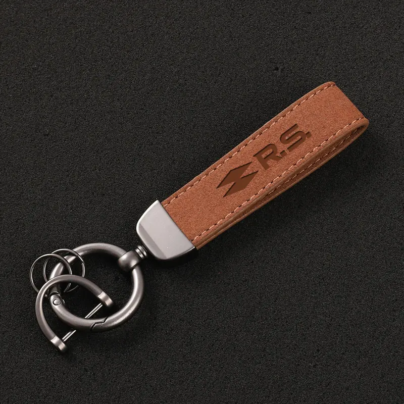New Suede Keychain Sport Key Ring Custom Gift With Logo For Renault RS Clio Scenic Logan Megane Koleos Sandero Safrane Vel Satis
