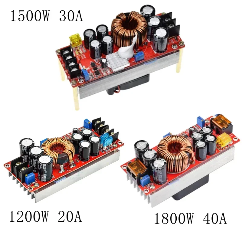 

DC-DC Boost Converter Step Up Power Supply Module 1800W 40A 1500W 30A 1200W 20A 10-60V to 12-90V adjustable voltage charger