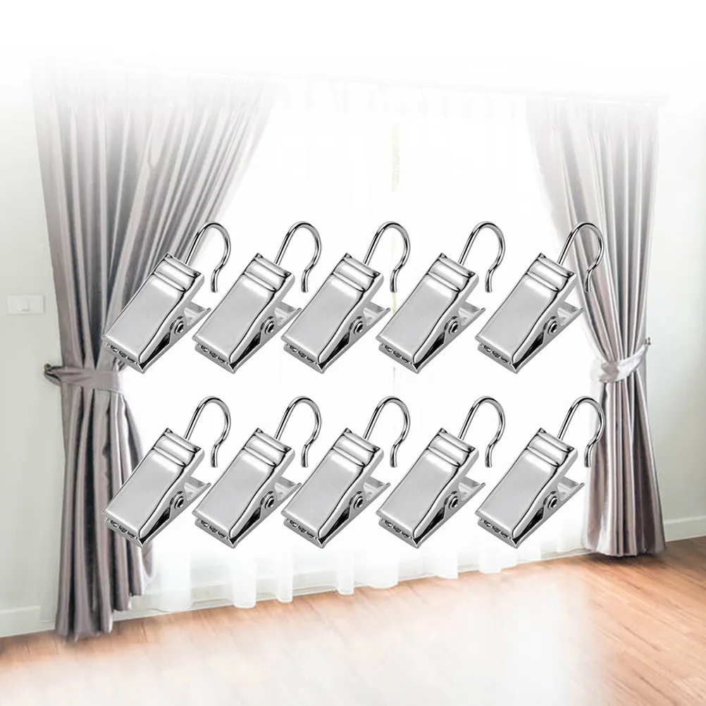 50Pcs Metal Curtain Hooks Iron Heavy Duty Rust Resistant Simple Stylish Design for Bathroom Shower Kitchen Home Dormitory Use
