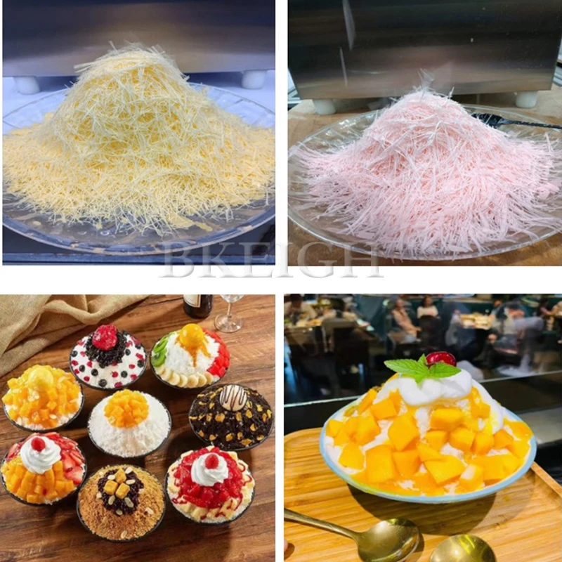 Electric Full Automatic Small Snowflake Shaved Ice Machine 360 Smoothie Molding for Milk Tea Shop Commercial Use