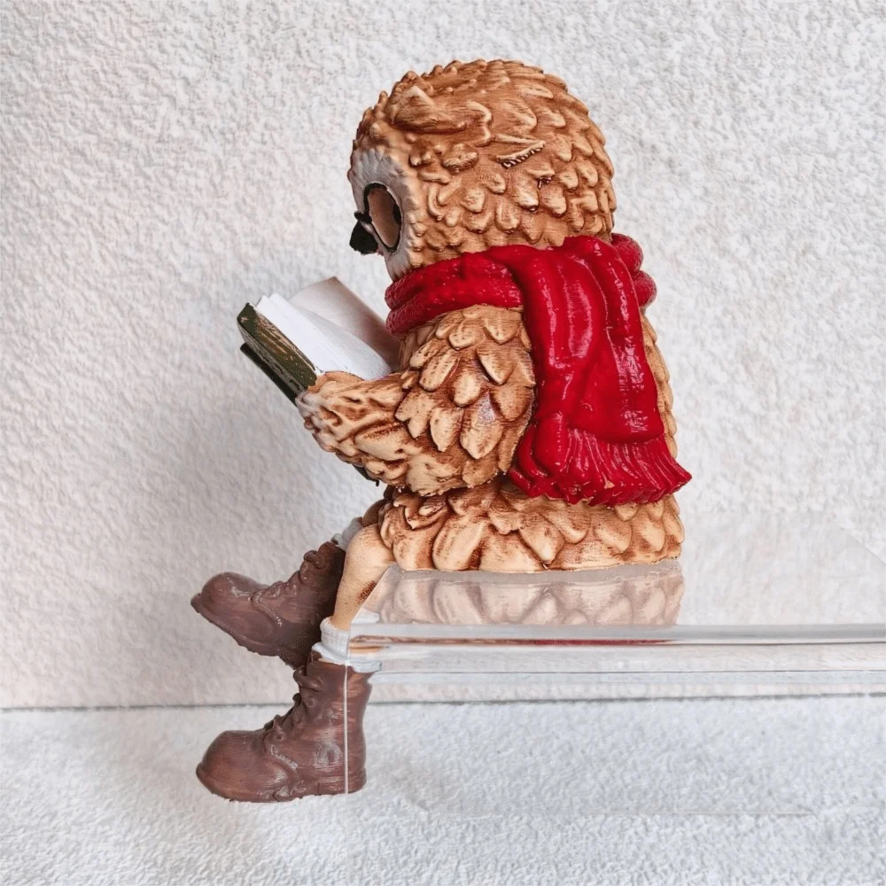 Resin Owl Figurine Resin Owl Figurine 15cm/18cm Vintage Reading Owl Figurine Hand Painted Owl Figurine Christmas