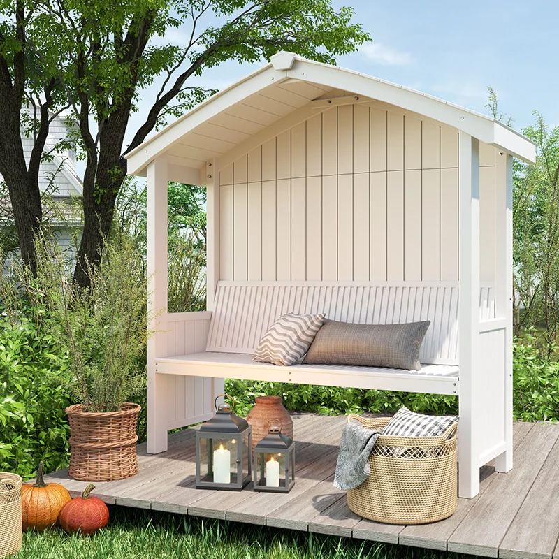 Anti-corrosion wooden terrace cabin seat gazebo leisure chair outdoor courtyard garden decorated with solid wood pavilion