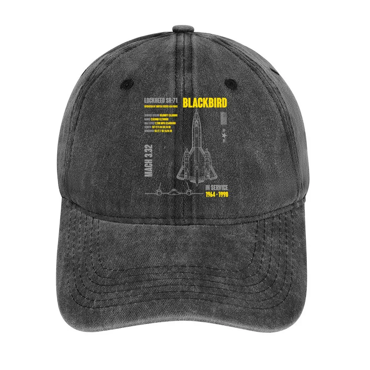 

Lockheed SR - 71 Blackbird Design Aviation - military - related, featuring the aircraft Washed Baseball Cap