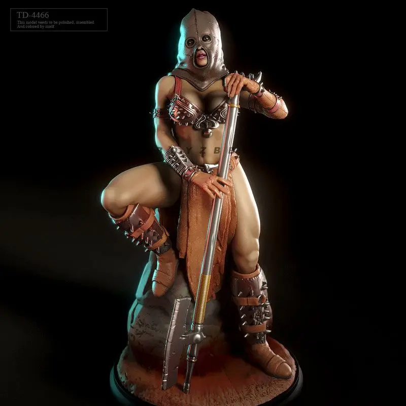 50mm 75mm Woman Executioner 3D Resin Soldier White Model Self-assembly Figurines DIY Coloring Miniatures Decoration Crafts