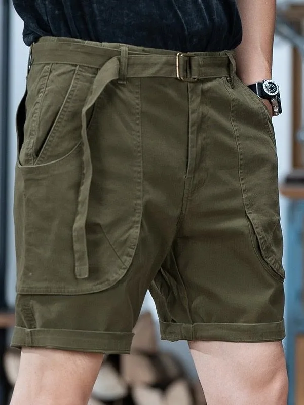 

Мужская повседневная хлопковая рабочая одежда Ameikaji, летние модные брюки Haome до середины икры в стиле ретро, свободный крой из чистого хлопка, брюки пять четвертей