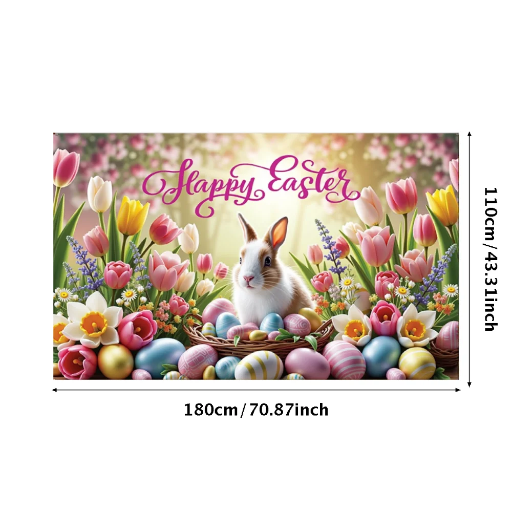 Tulip Eggs Easter Banner Photo Decoration Background Photo Decoration Background Banner for Courtyard Indoor and Outdoor