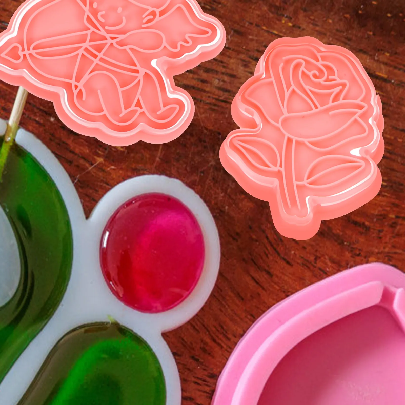 8 pezzi stampi per biscotti di San Valentino cottura al cioccolato torta fondente dessert fai da te stampo in silicone artigianale per zucchero per la festa nuziale